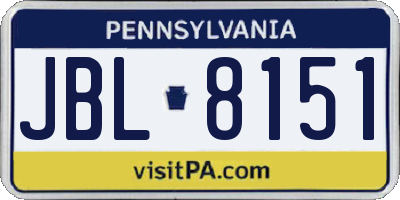 PA license plate JBL8151