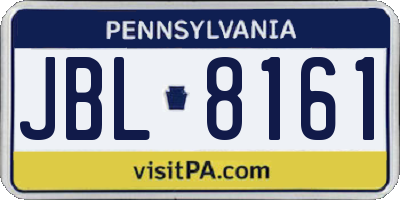 PA license plate JBL8161