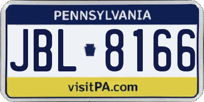 PA license plate JBL8166