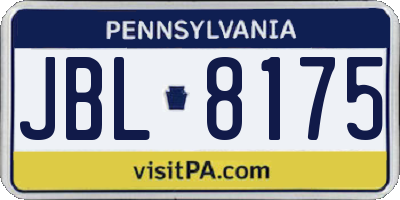 PA license plate JBL8175