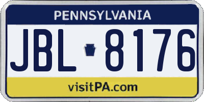 PA license plate JBL8176