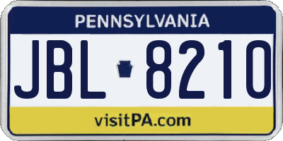PA license plate JBL8210