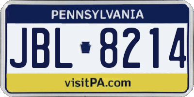 PA license plate JBL8214