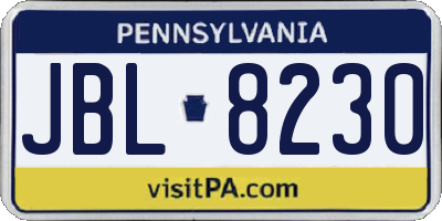PA license plate JBL8230