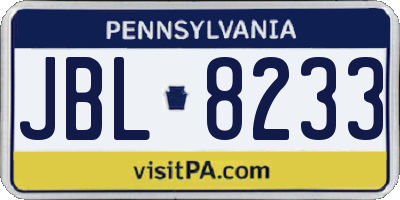 PA license plate JBL8233