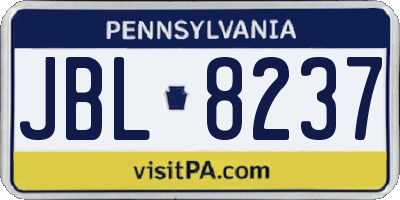 PA license plate JBL8237