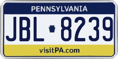 PA license plate JBL8239