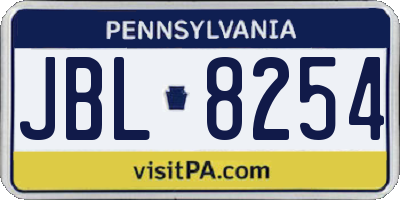 PA license plate JBL8254