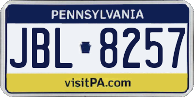 PA license plate JBL8257