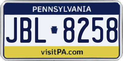PA license plate JBL8258