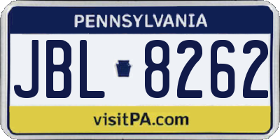 PA license plate JBL8262