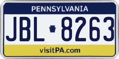PA license plate JBL8263