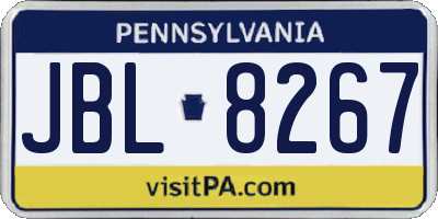 PA license plate JBL8267