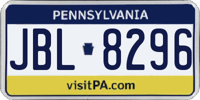 PA license plate JBL8296