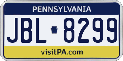 PA license plate JBL8299