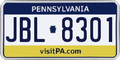PA license plate JBL8301