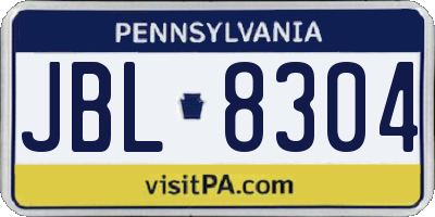 PA license plate JBL8304