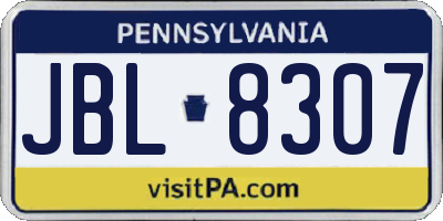 PA license plate JBL8307