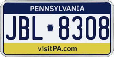 PA license plate JBL8308