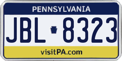 PA license plate JBL8323