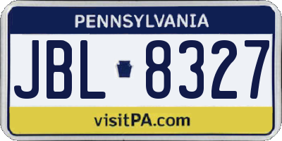 PA license plate JBL8327