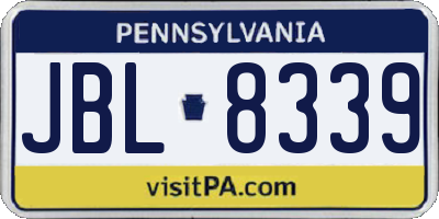 PA license plate JBL8339