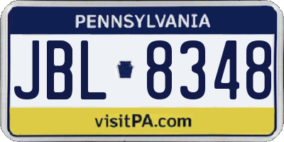 PA license plate JBL8348