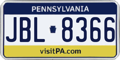 PA license plate JBL8366