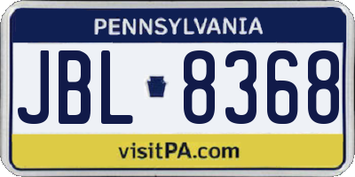 PA license plate JBL8368