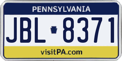 PA license plate JBL8371