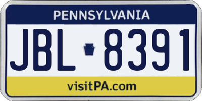 PA license plate JBL8391