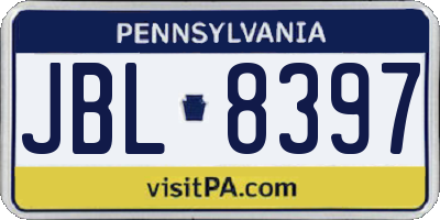 PA license plate JBL8397