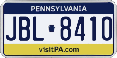 PA license plate JBL8410