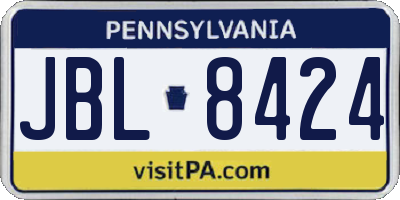 PA license plate JBL8424