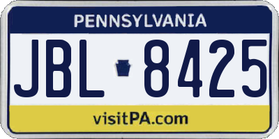 PA license plate JBL8425