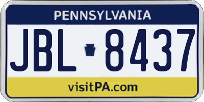 PA license plate JBL8437