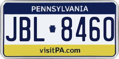 PA license plate JBL8460