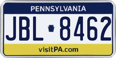 PA license plate JBL8462