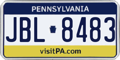 PA license plate JBL8483