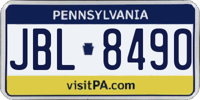 PA license plate JBL8490