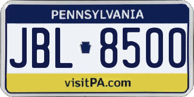 PA license plate JBL8500