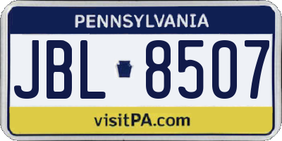 PA license plate JBL8507