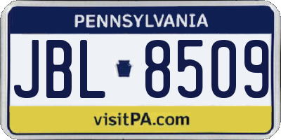PA license plate JBL8509