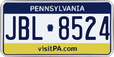 PA license plate JBL8524