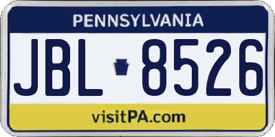 PA license plate JBL8526