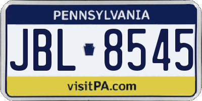 PA license plate JBL8545