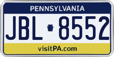 PA license plate JBL8552