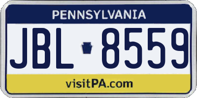 PA license plate JBL8559