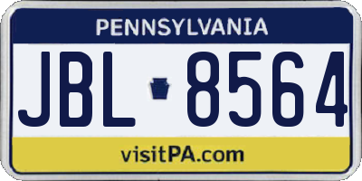 PA license plate JBL8564