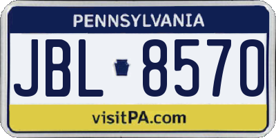PA license plate JBL8570